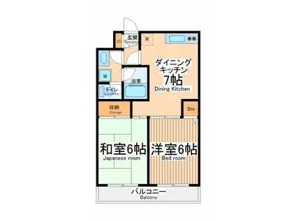 レジデンスインザマ(2DK/3階)の間取り写真