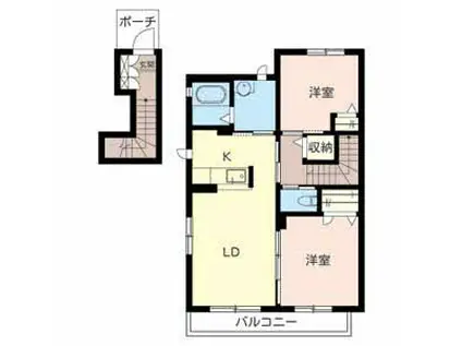 シャーメゾンF・VALLEY(2LDK/2階)の間取り写真