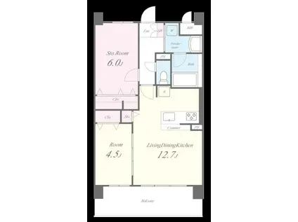 アトリエール堺寺地町(2LDK/1階)の間取り写真