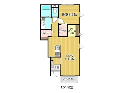 鶴ケ谷アパート(1LDK/1階)の間取り写真