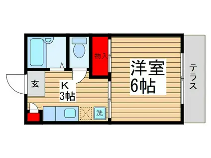 グリーンハイツ(1K/1階)の間取り写真