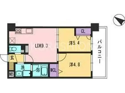 コンダクト福岡東(2LDK/10階)の間取り写真