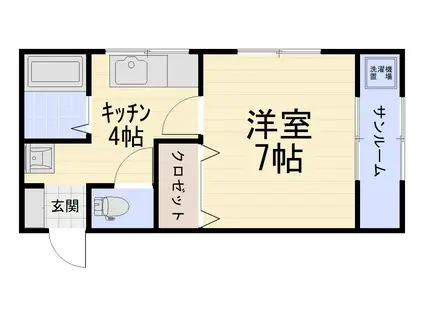 エトワール浅ノ川(1K/1階)の間取り写真