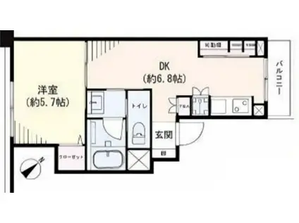 並木クインコボ(1DK/5階)の間取り写真