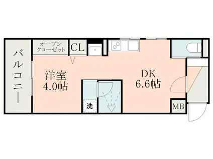 SEPLUS西千石(1DK/4階)の間取り写真