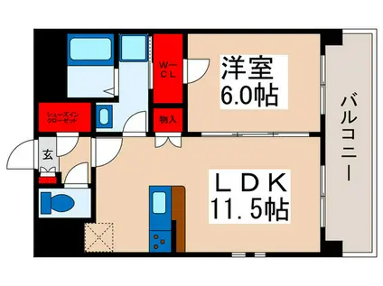 ベイシャルマン(1LDK/2階)の間取り写真