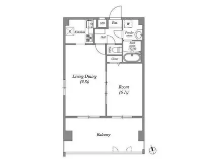 ペアパレス六町環七北通(1LDK/7階)の間取り写真