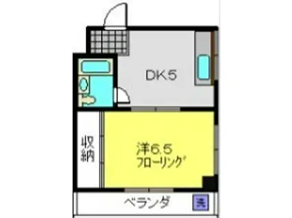 リバーサイド道明(1DK/3階)の間取り写真