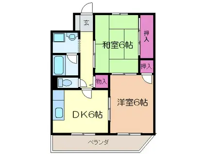 エレガンスキレ(2DK/3階)の間取り写真