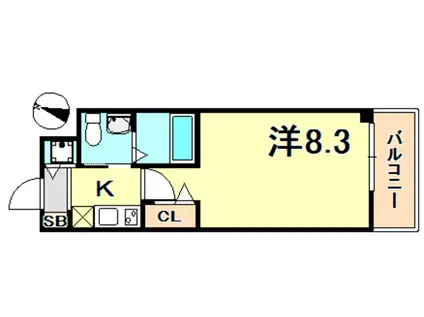 セレニテ神戸元町(1K/15階)の間取り写真