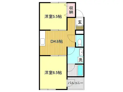 東の丸マンション(2DK/4階)の間取り写真