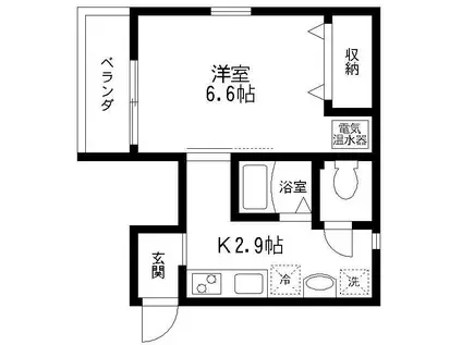 ウィステリア(1K/3階)の間取り写真