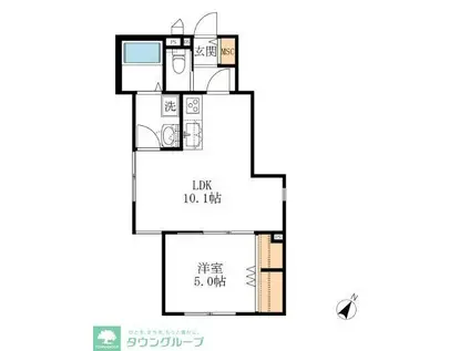 MAISON LA FLEUR(1LDK/1階)の間取り写真