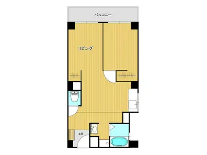 大川ビル(1LDK/4階)の間取り写真