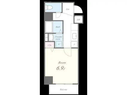 ジェイズークレイドル(1K/6階)の間取り写真