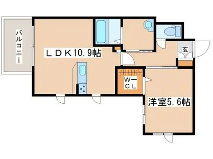 シャーメゾンガーデンズ日向(1LDK/2階)の間取り写真