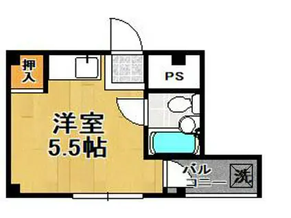 泉尾ハイム(ワンルーム/3階)の間取り写真