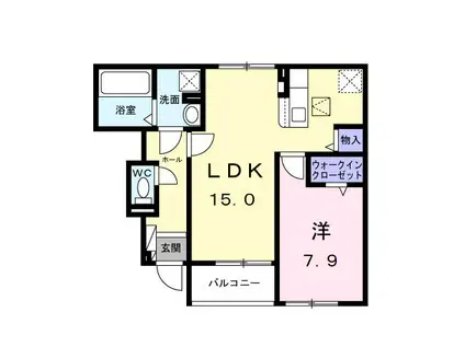 カーサ セレーノ(1LDK/1階)の間取り写真