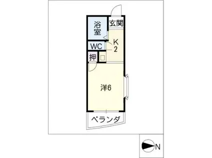 R.S.ALLEGIENCE(1K/2階)の間取り写真