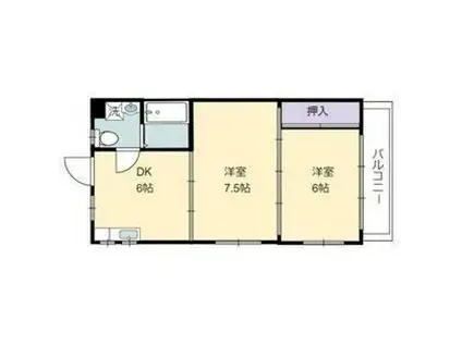 モラーダフジモト(2DK/4階)の間取り写真