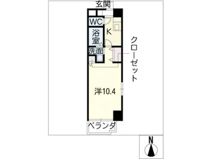 ラ・ナチュール(1K/7階)の間取り写真