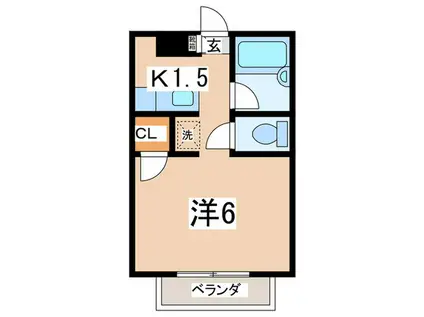 クレイン・ファルーカ(1K/2階)の間取り写真