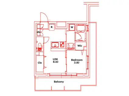 GENOVIA川崎V(1LDK/4階)の間取り写真