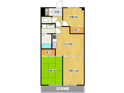 ウィンベルコーラス相模原第2(3DK/5階)の間取り写真