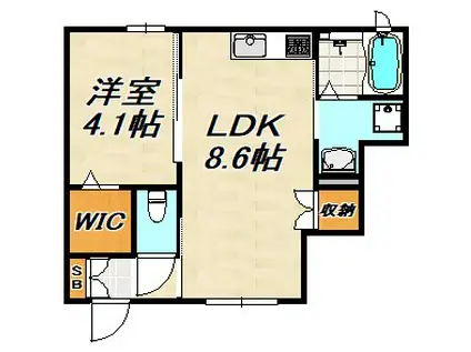 クレール(1LDK/1階)の間取り写真