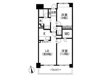 オーキッドスクエア(2LDK/6階)の間取り写真