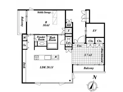 月光町アパートメント(1SLDK/3階)の間取り写真