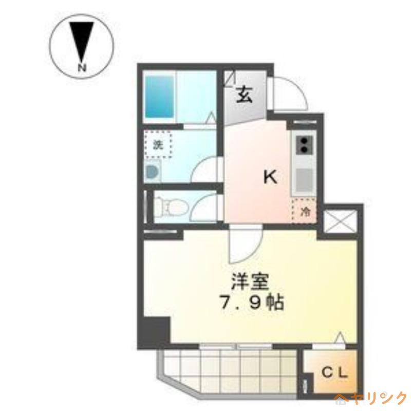 グランソレイユ(1K/2階)の間取り写真