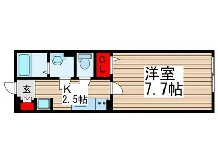 アクルックス所沢(1K/1階)の間取り写真