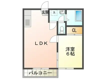 HERUMITAJYU VI(1LDK/2階)の間取り写真