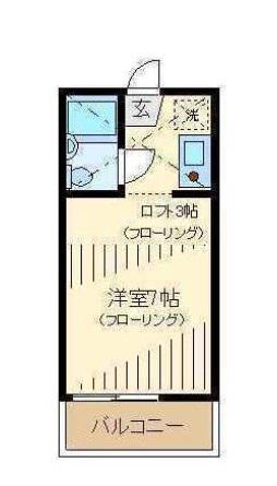 フロンティア(ワンルーム/2階)の間取り写真