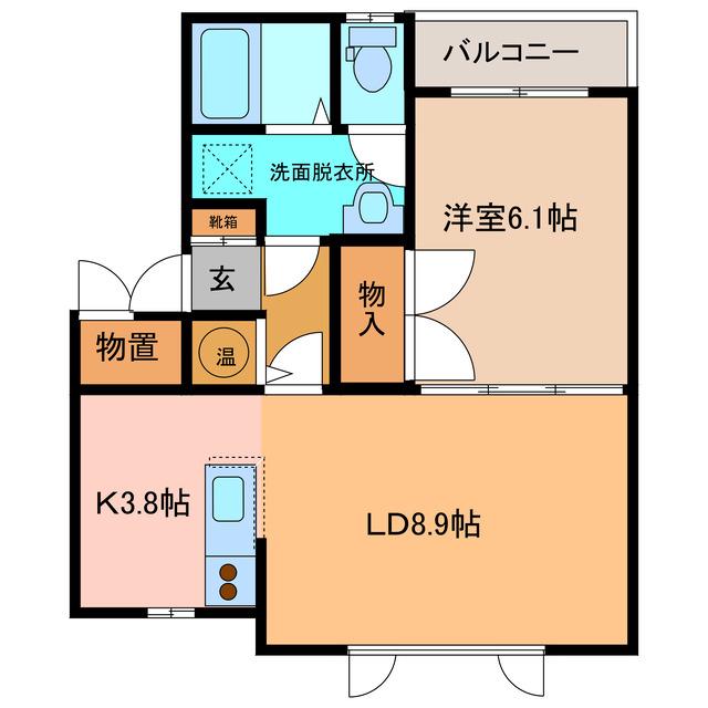 SALLA白樺(1LDK/1階)の間取り写真