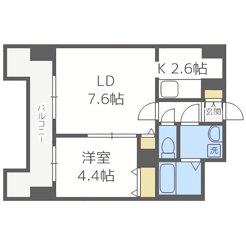 レジディア札幌駅前(1LDK/4階)の間取り写真