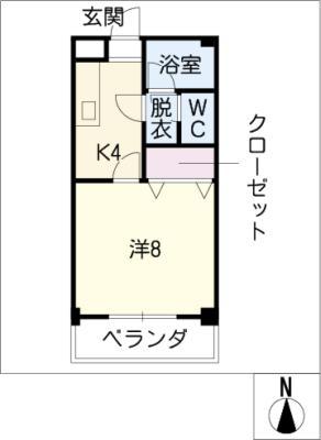 グレイス(1K/1階)の間取り写真