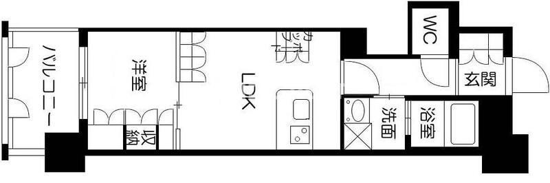 サンロージュ薬院駅前(1LDK/5階)の間取り写真