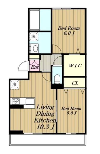 LA CASA SERENA(2LDK/2階)の間取り写真