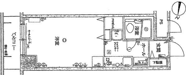 メゾンクレスト北大前(1K/4階)の間取り写真
