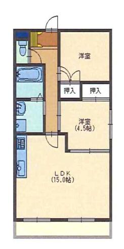 グミヒルズ(2LDK/4階)の間取り写真