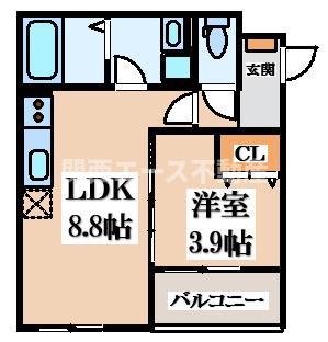 D PORTA PLUTO(1LDK/2階)の間取り写真