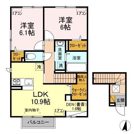 マルム A(2LDK/2階)の間取り写真