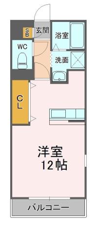 S AMK(1K/2階)の間取り写真