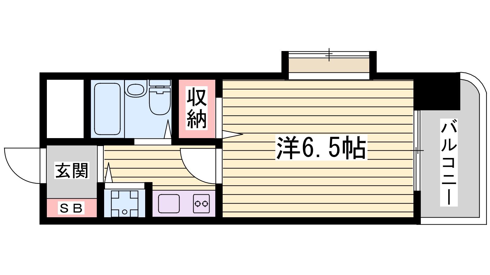 ヴェルドール垂水(1K/3階)の間取り写真