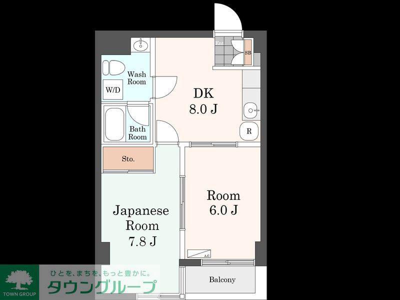 ノアール(2DK/2階)の間取り写真