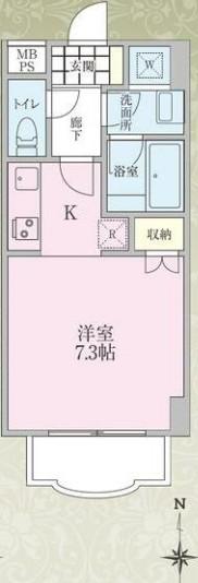 PLUSH GARDEN SPACE(ワンルーム/2階)の間取り写真