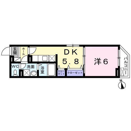 セントラルケーズ(1LDK/2階)の間取り写真