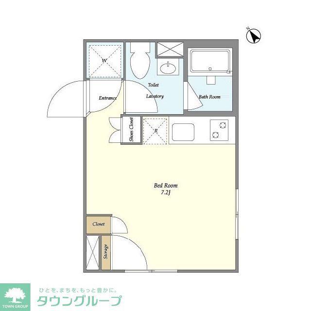 TAKANAWA CUBE ウエスト(ワンルーム/2階)の間取り写真